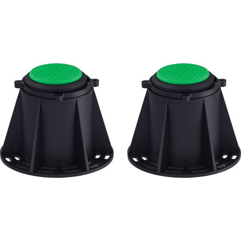 Noyon & Thiebault – Pieds réglables pour receveur de douche – Hauteur 77 à 124 mm – Capacité de charge 800 kg – Support anti-dérapant TPR – Lot de 2