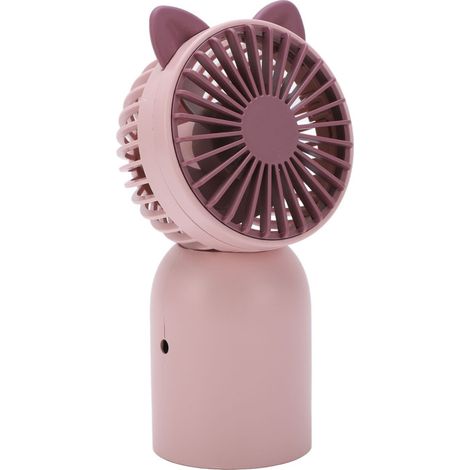 Ventilador portátil con forma de gato, recargable por USB, con un solo botón, mini ventilador portátil ideal para niños y para viajar.