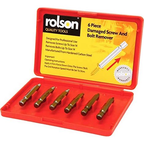 Rolson Tools 28997 - Rimuovi viti e bulloni danneggiati, 6 pezzi