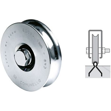COMUNELLO 310-80 RUOTA GOLA SEMITONDA UN CUSCINETTO PER CANCELLI SCORREVOLI 80mm
