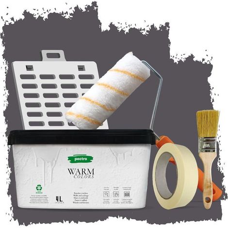 Vernice - PECTRO - Monocouche - Grigio Scuro - 4L - Kit Completo Incluso