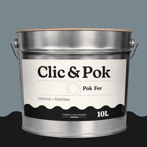Peinture Fer Antirouille – Métal Extérieur Intérieur, Satinée, Protection Rouille - 10L - RAL 7000 - Gris petit-gris