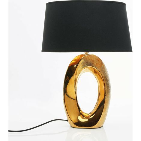 [NEUWERTIG] B-Ware Lindby Tischlampe Quina Mit Textilschirm Gold Schwarz Tischlampe Lampe Leuchte