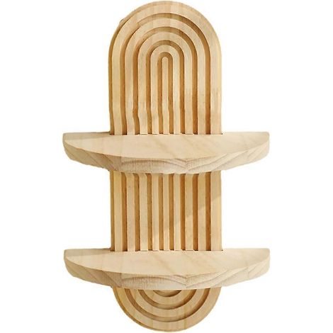 Applique murale ovale bohème en bois massif, compatible avec le décor du salon. (1/5)