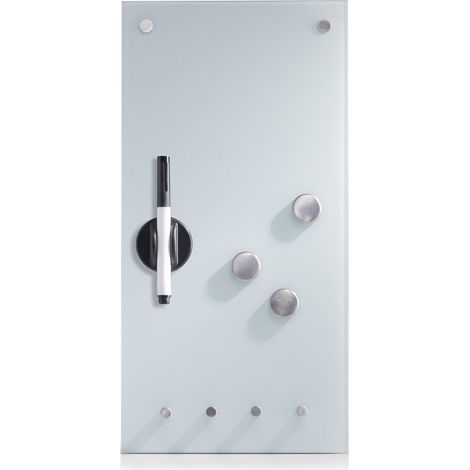 Glastafel MEMO für Notizen + 3 Magnete und 4 Haken, 40x20 cm, ZELLER (1/3)