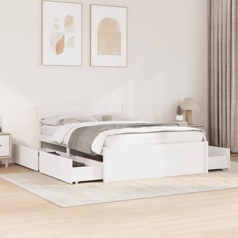 Estructura de cama sin colchón madera de pino  135x190 cm