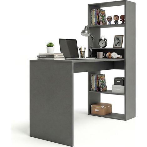 Mesa de escritorio con estantería 120x50 cm Cosmic Gris Grafito (ancho) x 71cm (alto) (1/5)