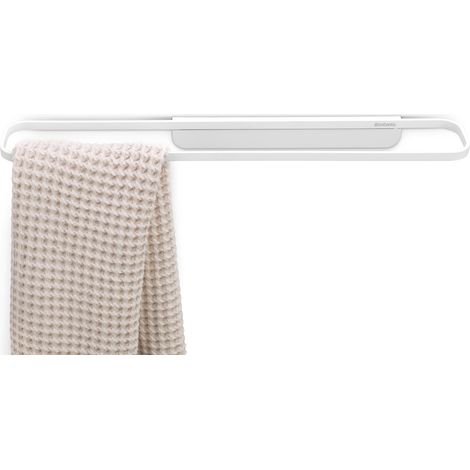 Brabantia - Mindset Porta Asciugamani da Bagno - Adatto ad Asciugamani Normali e Grandi - Resistente alla Corrosione - Portata 2 kg - Materiale di Fissaggio Incluso - Fresh White- 56 x 8.5 x 5 cm (1/5)