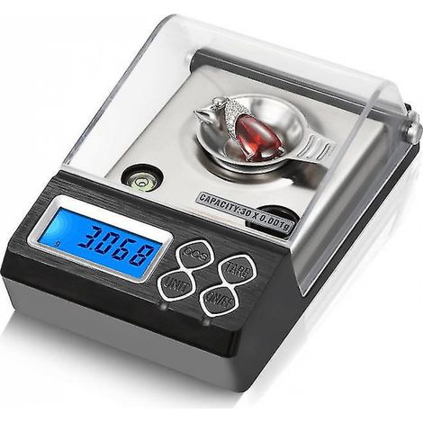 BEBUSINGOTO Präzisionswaage 20 g/0,001 g, Milligramm-Taschenwaage für Schmuck mit Kalibrierclips und Wiegeplattform (1/5)