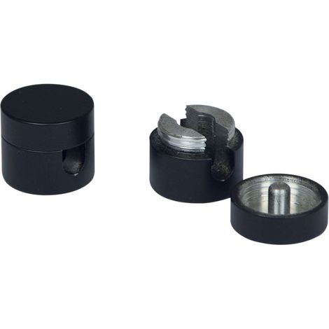 Lot 2 passe-câbles aluminium noir, pour câbles 2x0.75mm ou 3x0.75mm - Tibelec