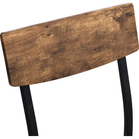 Ensemble table et chaises, 6 pièces, acier et bois, marron (1/5)