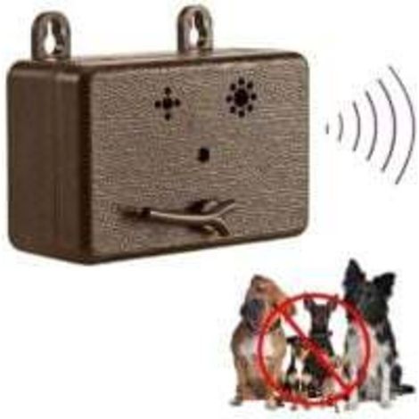 Repelente ultrasónico de ladridos para perros, alcance de 15 metros, color marrón, para exteriores e interiores - Crezuo