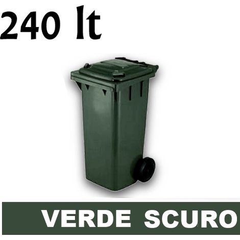 Cassonetto/Pattumiera/Contenitore/Bidone per raccolta rifiuti uso esterno 240lt Verde scuro