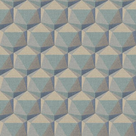 Papier peint graphique beige et bleu Tapisserie hexagones effet de profondeur 3D Papier peint moderne géométrique idéal chambre (1/4)