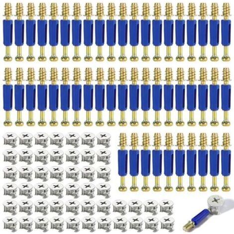 50 pièces 40MM Connecteurs de meubles excentriques , connecteurs de meubles, connecteurs d'armoire, vis de meubles, avec came excentrique à vis et goupille d'assemblage de boulon (1/5)