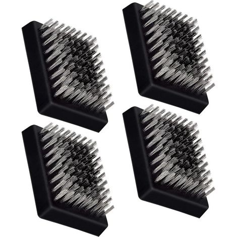 4 testine di ricambio per la pulizia del barbecue, accessori in acciaio inossidabile senza fili (1/5)