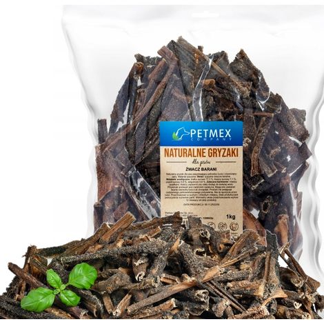 Golosina masticable natural para perros Petmex, callos de cordero secos, 1 kg