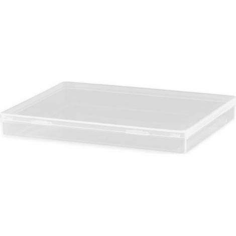 Boîte de rangement rectangulaire transparente avec couvercle, boîte en plastique transparent PP,1209015mm