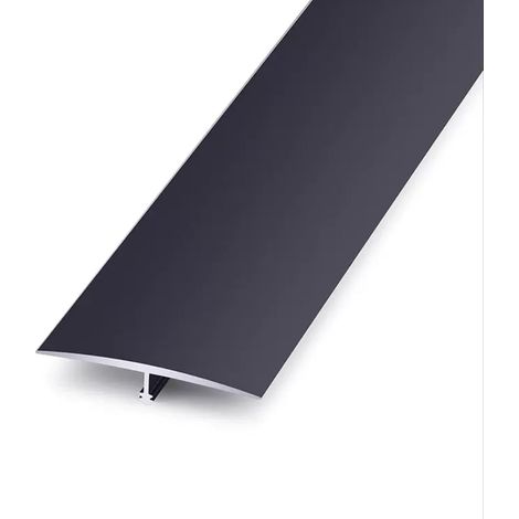Profilé en T, Noir Blanc Profil Rail De Transition Plate, Transition Facile Fixation, Bande De Moulure De Bord pour Moquette Et Revêtement De Sol, 90cm Long Aluminium Anodisé Barre De Seuil (1/5)
