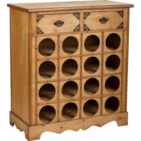 Mueble botellero de madera marrón 63x31x69,5 (1/4)