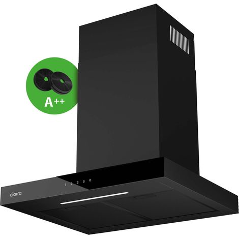 CIARRA CD6102B A+++ 650 m3/h Dunstabzugshaube 60cm Wandhaube mit Booster 4 Stufen mit 2 Kohlefilter Dimmbare LED Schawarz (1/5)