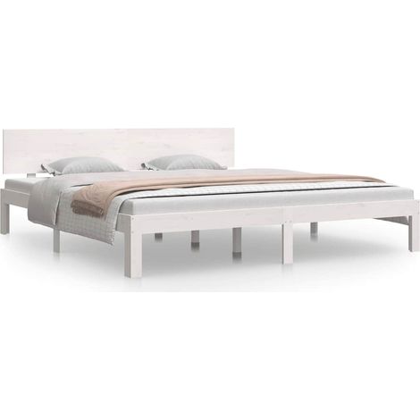 Bed Frame without Mattress White 180x200cm Super King Size vidaXL