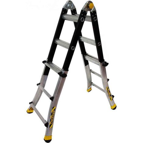Centaure – Échelle télescopique pliante 3 barreaux – Hauteur 2,95 m – Charge maximale 150 kg – Dimensions pliée 0,94 x 0,61 x 0,22 m
