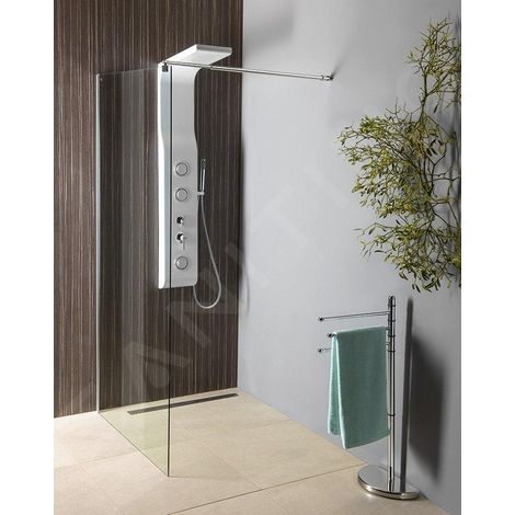 Aqualine Walk-In - Paroi de douche 90x190 cm, verre clair WI091 (1/5)