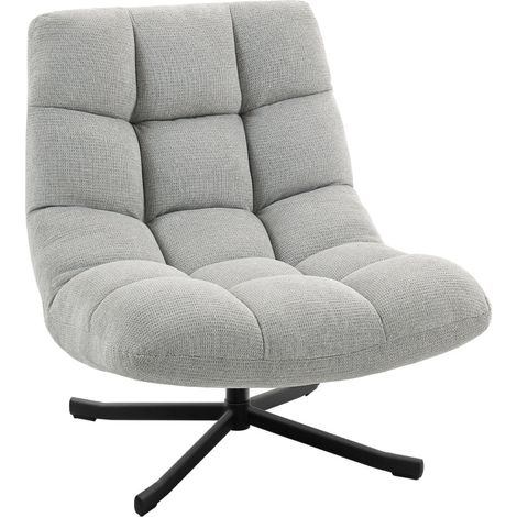 Butaca giratoria relax efecto chenilla, asiento amplio, gris claro (1/5)