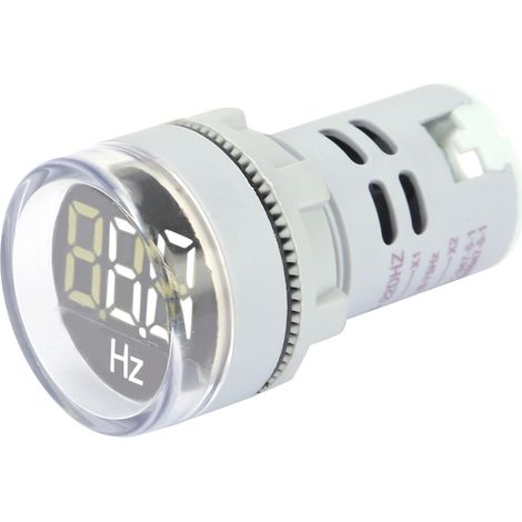 Affichage numérique LED rond, indicateur de fréquence AC Hertz, voyant lumineux AD16‑22DSH (blanc) (1/5)