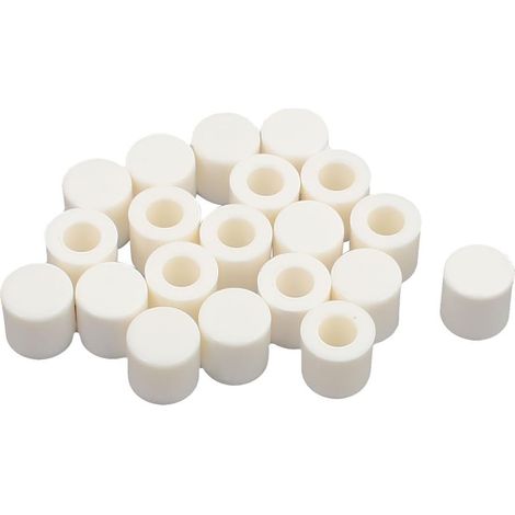 sourcing map 20pcs Couvercles de boutons tactiles ronds pour changement d'horloge 6 x mm Blanc