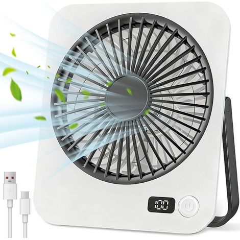 Ventilateur portable - ULTRIXE - Modèle standard - Écran LED - 5 vitesses - Batterie 2000mAh (1/5)