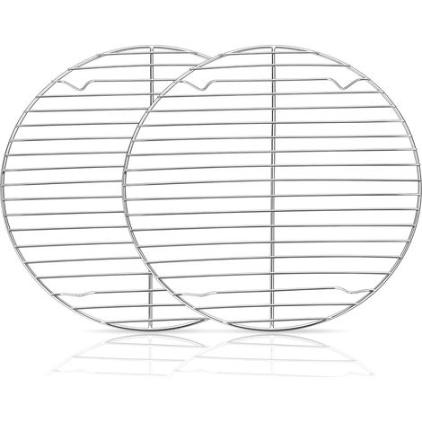 Lot de 2 Grilles de refroidissement, Acier inoxydable, Rondes 27 cm, Pour pâtisserie (1/5)