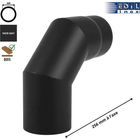 Coude 90° émaillé noir mat Ø200 Edilinox