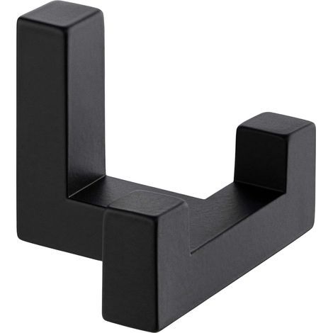 Tetris-Wandhaken, Garderobenständer aus massivem, schwarzem Stahl für Mäntel, Handtücher, Hüte, Kleidung und Bademäntel, robustes Accessoire für Schlafzimmer, Badezimmer und Gäste-WC, 40 x 52 mm (1/5)