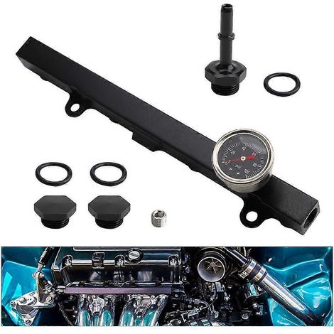 Rampe d'injection en aluminium avec manomètres d'huile pour Honda Civic RSX K20/K24 (1/4)