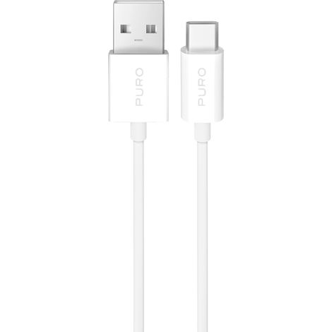 Cable USB-A - USB-C de 10 W y 2 m de TPE - Blanco (1/3)