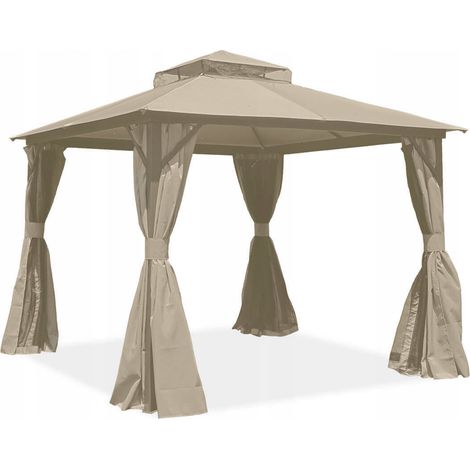 PAVILLON-GARTENZELT, Pavillon mit MOSKITONETZ, BEIGE (1/5)