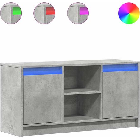 Mobile TV Armadietto TV Mobile Porta TV con LED Grigio Cemento 100x34x50 cm Truciolato (1/5)