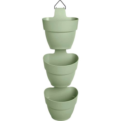 elho® Vibia campana 3er Wandtopf vertikal forrest Pistaziengrün - Kunststoff (1/5)