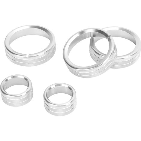 Cache-bouton de commande audio/climatisation, garniture intérieure légère de remplacement pour Mazda MX-5 2009-2015, argent (1/5)