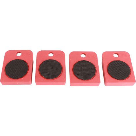 Kit de 5 pièces : 1 levier soulève-meuble + 4 roulettes déplaceur, charge 200 kg, pour canapé table meuble, acier A3 ABS (1/5)