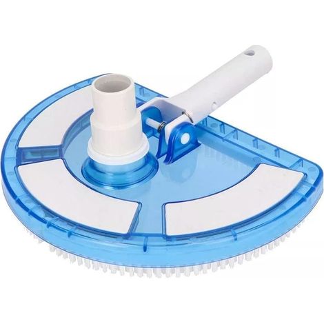 Half-moon pool floor vacuum cleaner I 24 cm I high-quality pool brush for pipes of 32 and 38 mm I Floor vacuum cleaner with brushes I Handy for optimal cleaning (1/5)