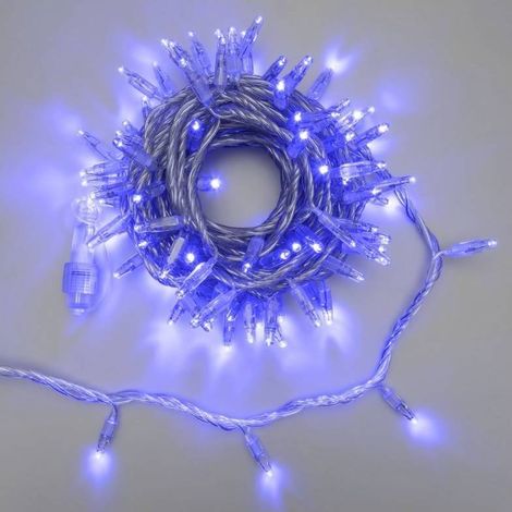 Guirlande lumineuse 10M extensible 96 LED Bleu 8 programmes cable transparent 24V Lotti (1/5)