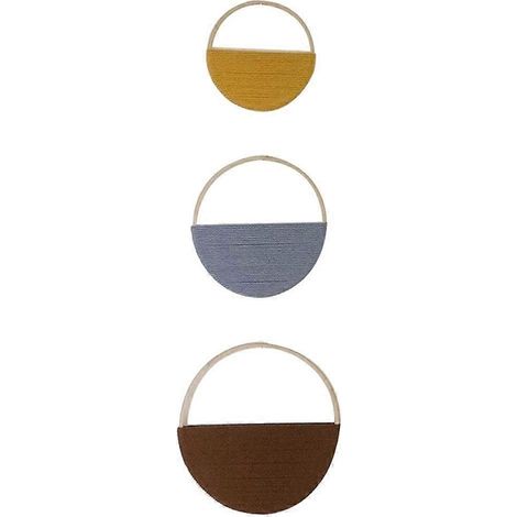 Tapisserie murale bohème, décoration murale moderne pour appartement de style ferme, décoration géométrique en bois pour chambre, mélange de couleurs (1/5)