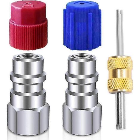 Kit de conversion/adaptation R12 vers R134a (raccords 1/4 pouce femelle) pour système de climatisation automobile (1/5)