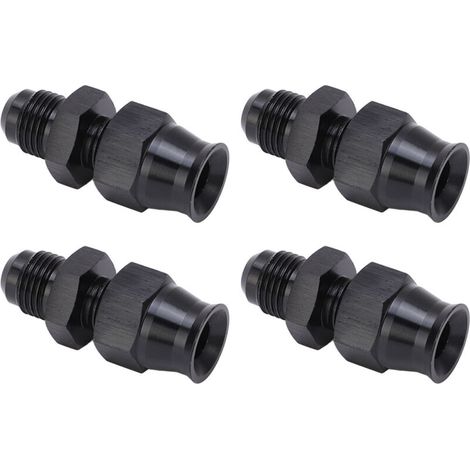 Adaptador de rosca macho AN6 de 4 piezas fabricado en aleación de aluminio, a prueba de fugas con casquillo de latón para gas, líquido, diésel y aceite, 5/16 pulg. -Crezuo