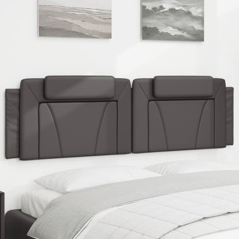 Coussin de tête de lit 180 cm gris en similicuir avec rembourrage en mousse - PANGIVO (1/5)