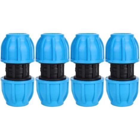 Raccords de tuyaux d'eau droits en plastique PE, 25mm à 25mm, accessoires de connexion de tuyaux en PVC PE PPR, 4 pièces (1/5)