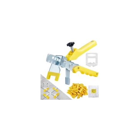 2-mm-Fliesenverlegesystem mit 300 Clips, 100 Keilen, 100 Abstandshaltern und 1 Zange für die Fliesenverlegung, Fliesenkeil-Set für Heimwerker und Profis – Crezuo (1/4)